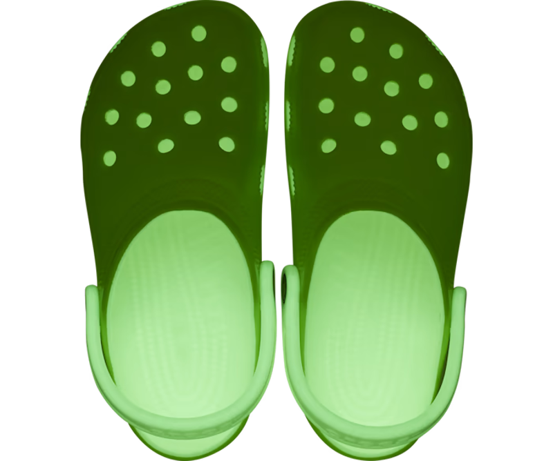 Crocs Classic Glow in the Dark Clog Kids in Limeade-6